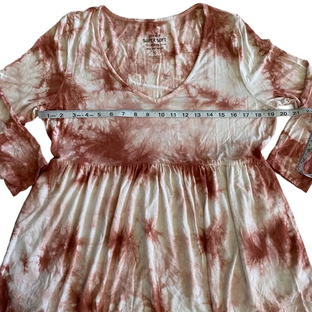 Torrid Super Soft Knits Tie Dye 3/4 Sleeves High & Low Dress Size Large - Picture 5 of 14